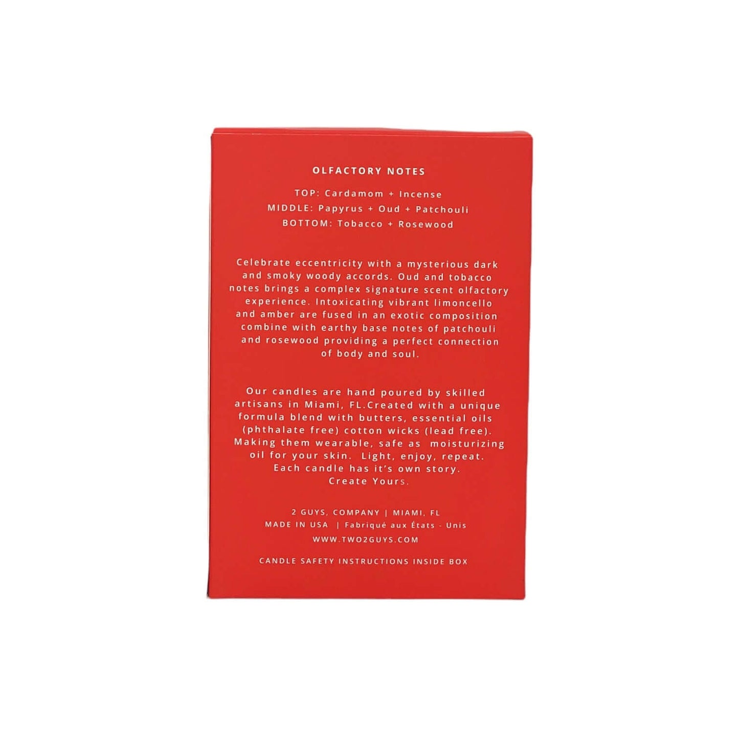 Oud & Tobacco Scented Candle / Scarlet Secret